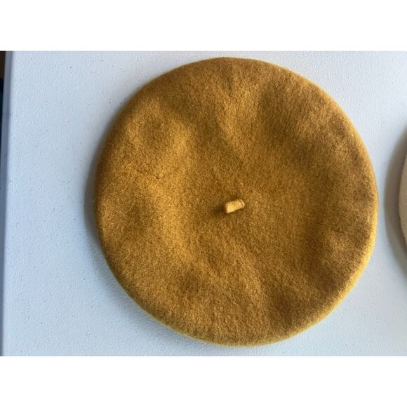 Vintage Berets Olive and Pique 100% Wool Brown and Beige - Picture 2 of 11